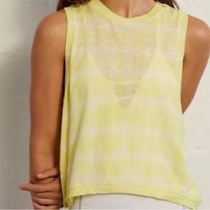 Free People Yellow Tie-Dye Muscle Tank